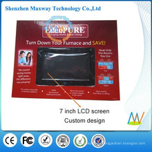 corrugated cardboard countertop display with 7 inch LCD screen